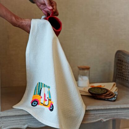 Calyz Indian Vintage Vehicles Tea Towel Set - Image 4